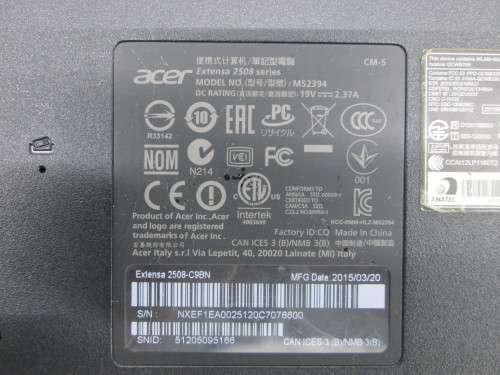 Acer Extensa 2508 Series Bottom Base Cover 2508-C9BN